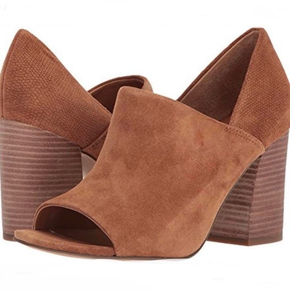 Sarto by Franco Sarto. Block peep toe heel. Suede dark brown. Worn once.7.5